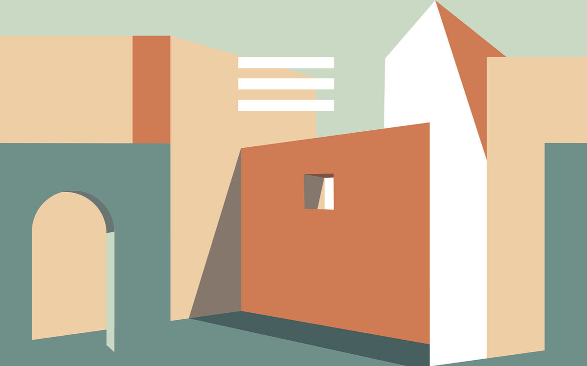 Papier peint panoramique Lignes d'architecte : le décor à plat