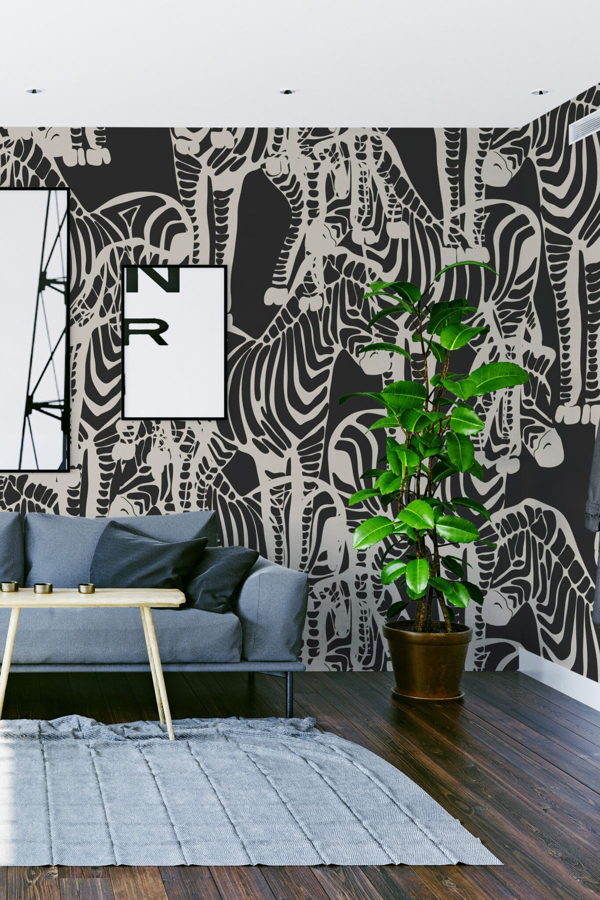 Zèbres graphiques · papier peint panoramique, vue 4