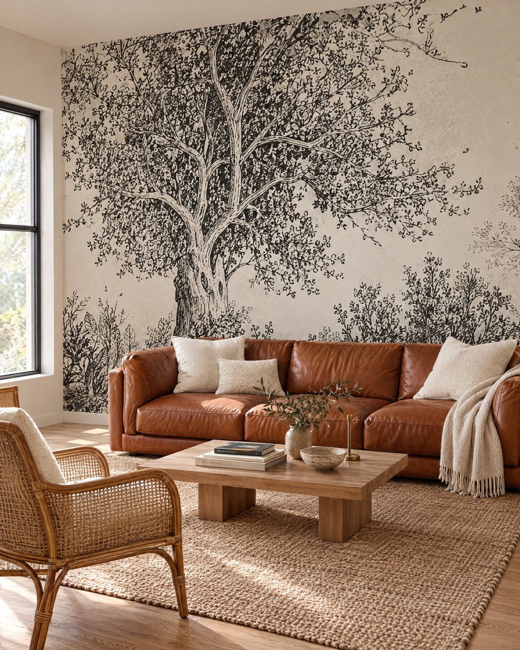 L'Arbre gravé, visuel d'ambiance illustratif du papier peint panoramique