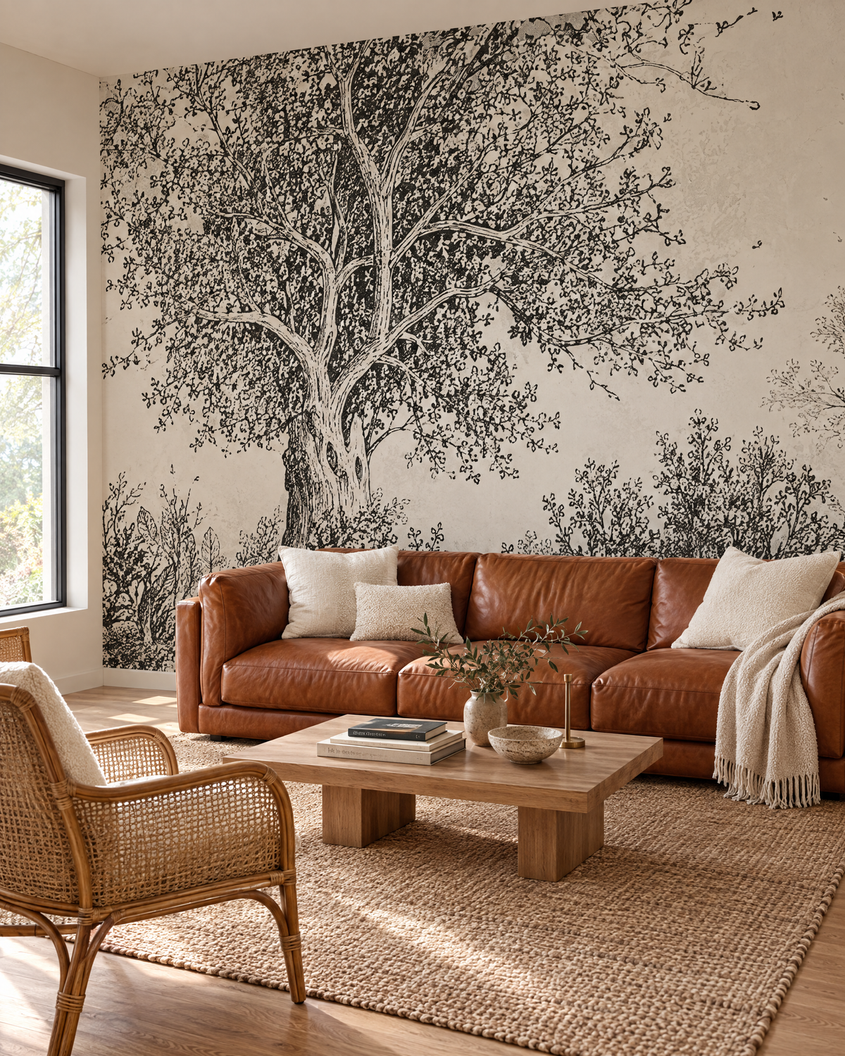 L'Arbre gravé, visuel d'ambiance illustratif du papier peint panoramique