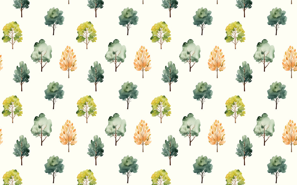 Papier peint panoramique Arbre en lavis : le décor à plat