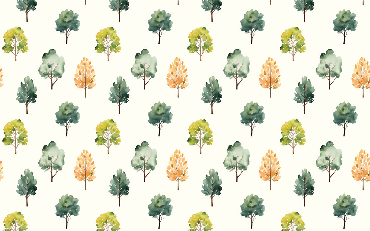 Papier peint panoramique Arbre en lavis : le décor à plat