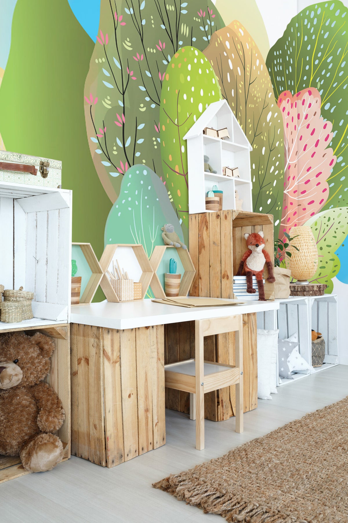 Arbres en fête · papier peint panoramique, vue 4