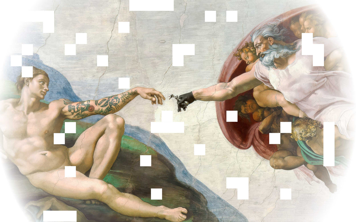 Papier peint panoramique Fresque encrée : le décor à plat