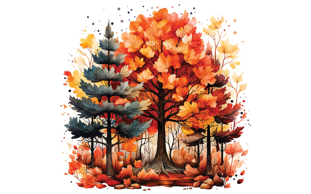 Papier peint panoramique Automne de brume : le décor à plat