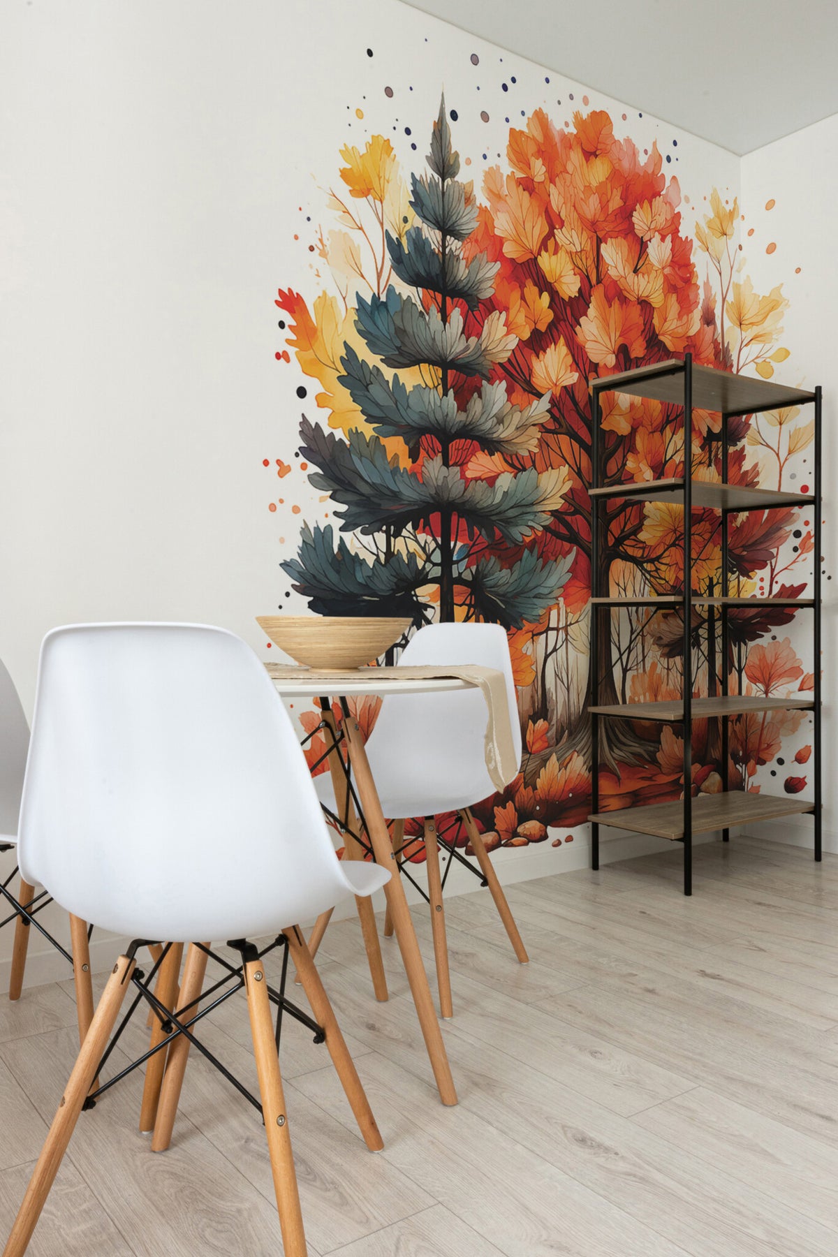 Automne de brume · papier peint panoramique forêt