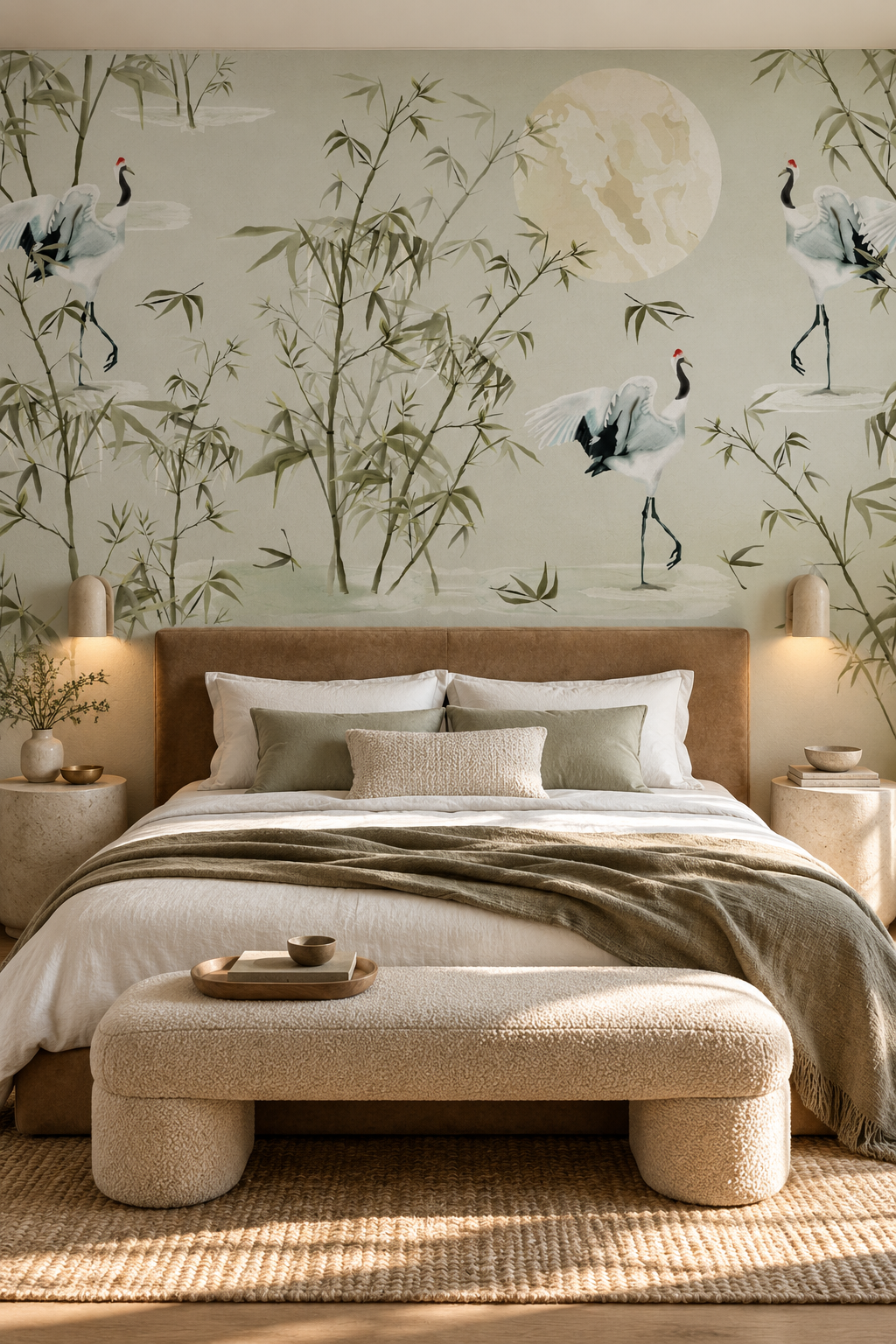 Bambouseraie, papier peint panoramique dans une chambre : visuel d'ambiance illustratif