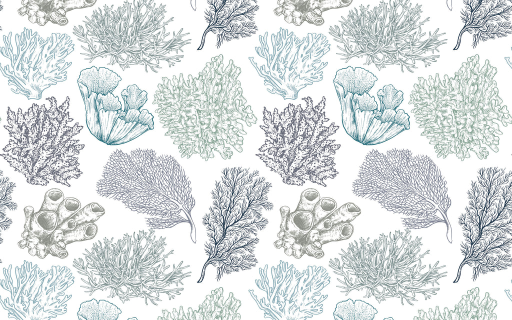 Papier peint panoramique Branches de corail : le décor à plat