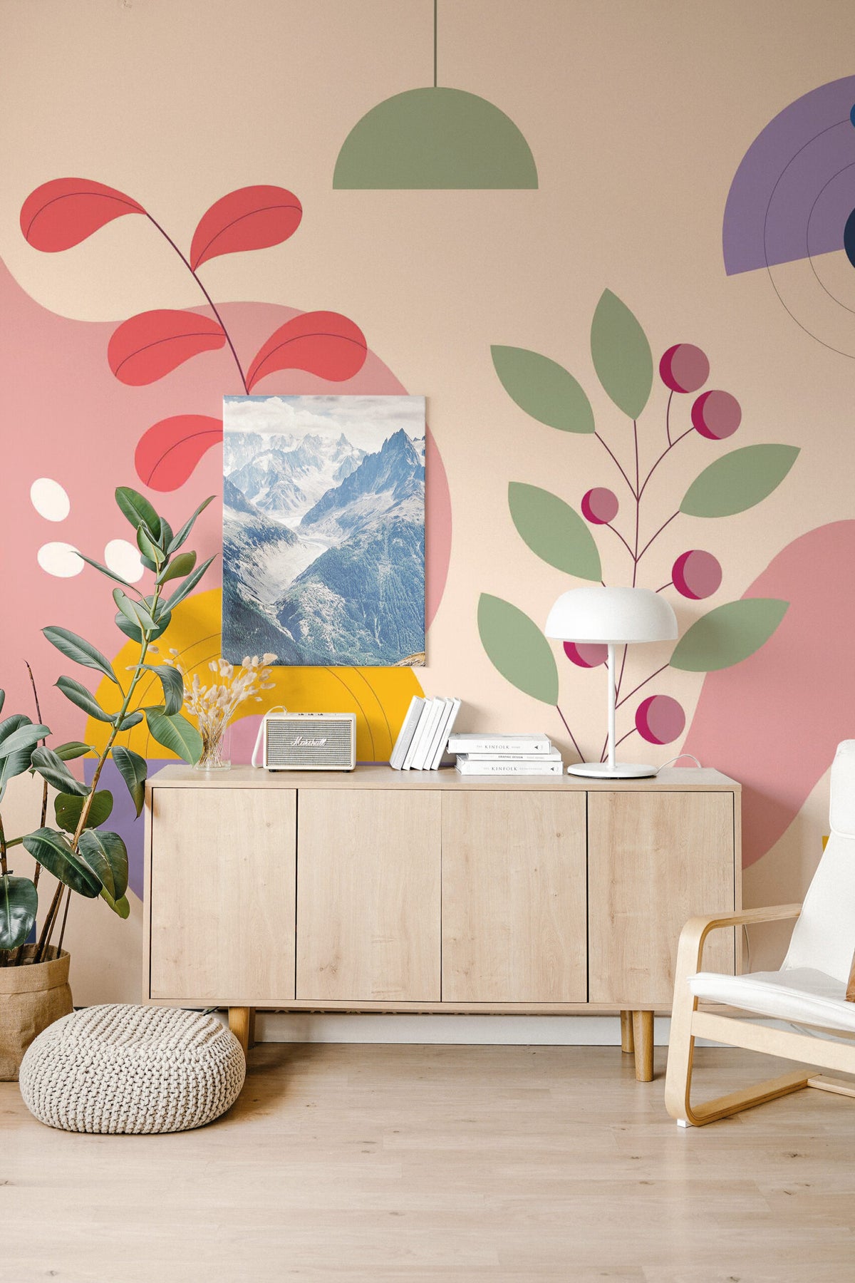 Brindilles pêche · papier peint panoramique chambre enfant