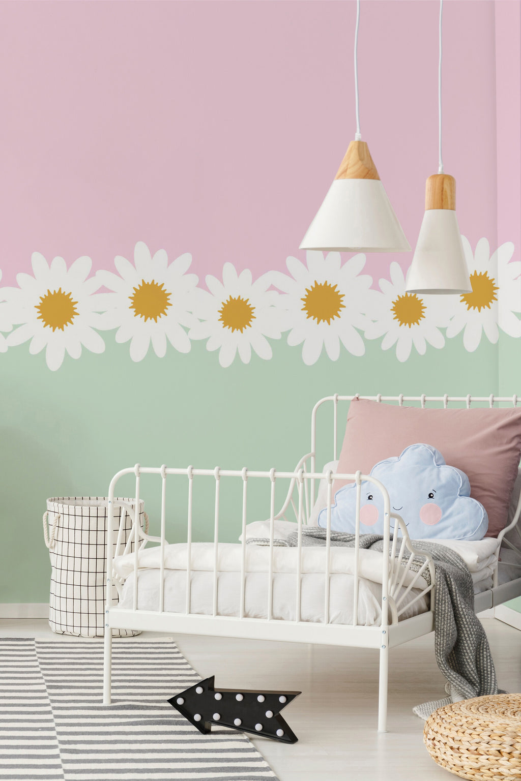 Marguerites en rêve · papier peint panoramique chambre enfant