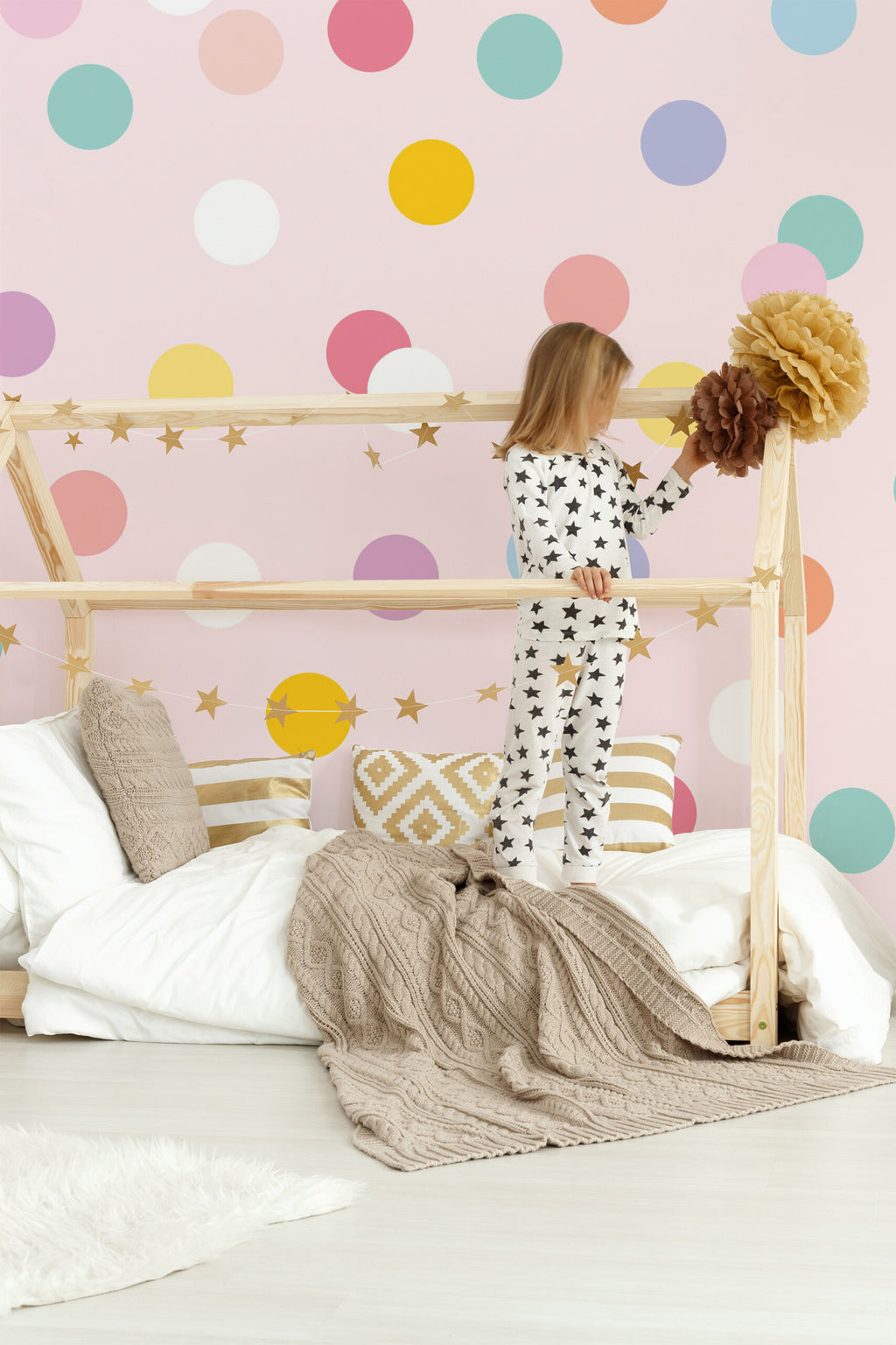 Pois en dragées · papier peint panoramique chambre enfant