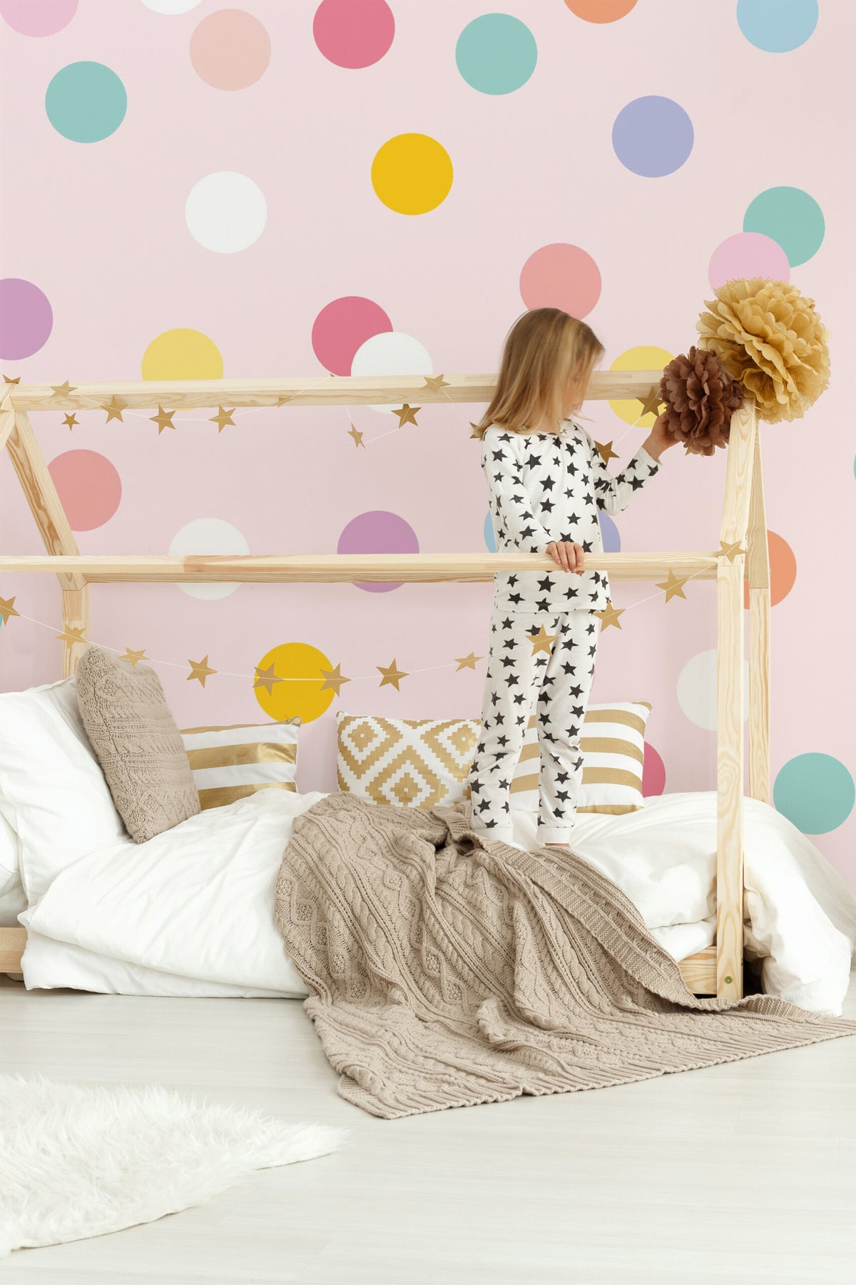 Pois en dragées · papier peint panoramique chambre enfant