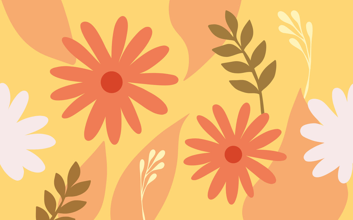 Papier peint panoramique Soleil de marguerites : le décor à plat
