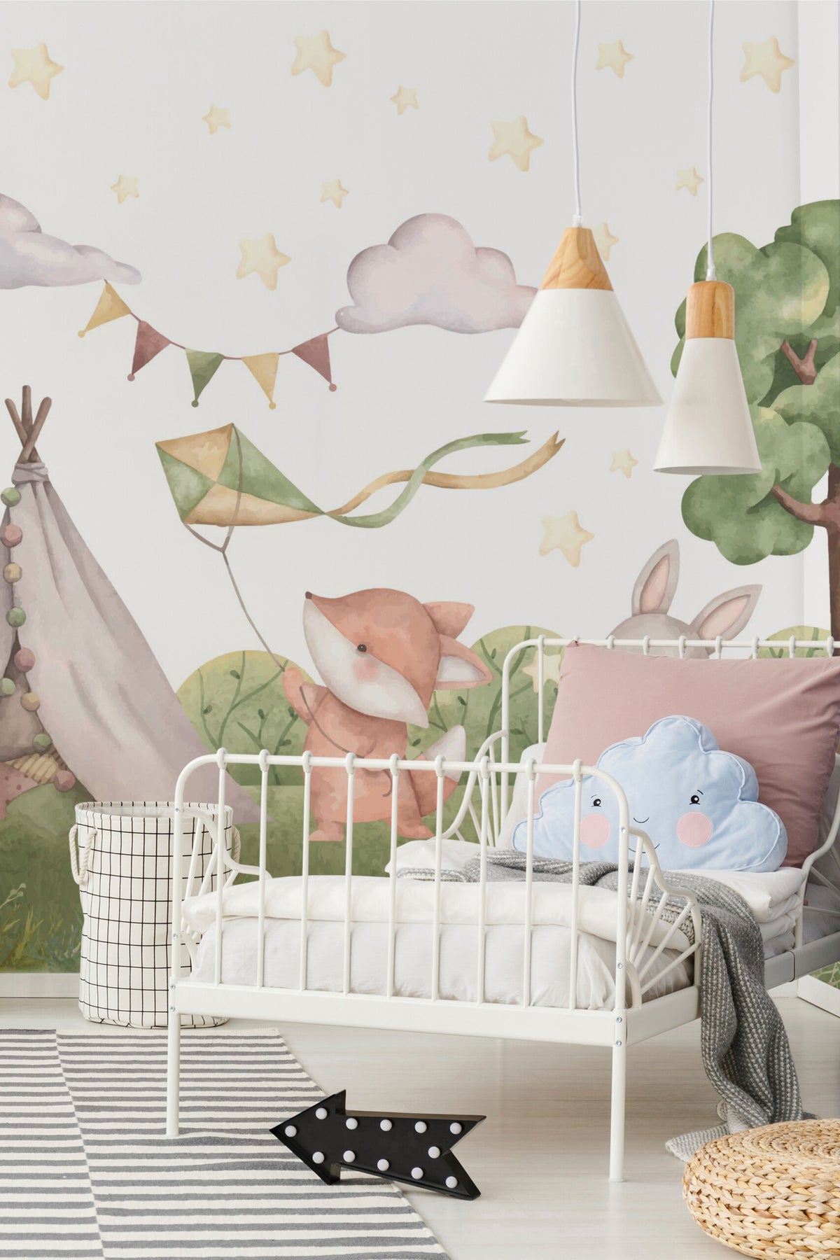 Tipis de la clairière · papier peint panoramique chambre enfant