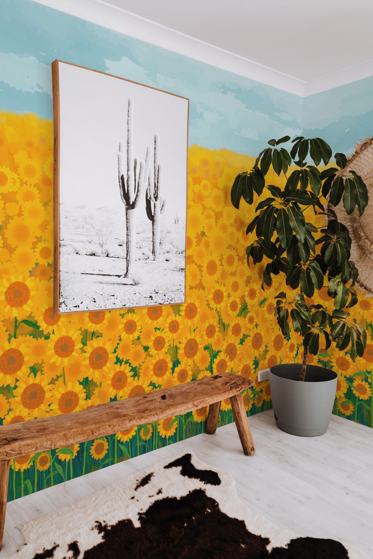 Champ de tournesols · papier peint panoramique, vue 3