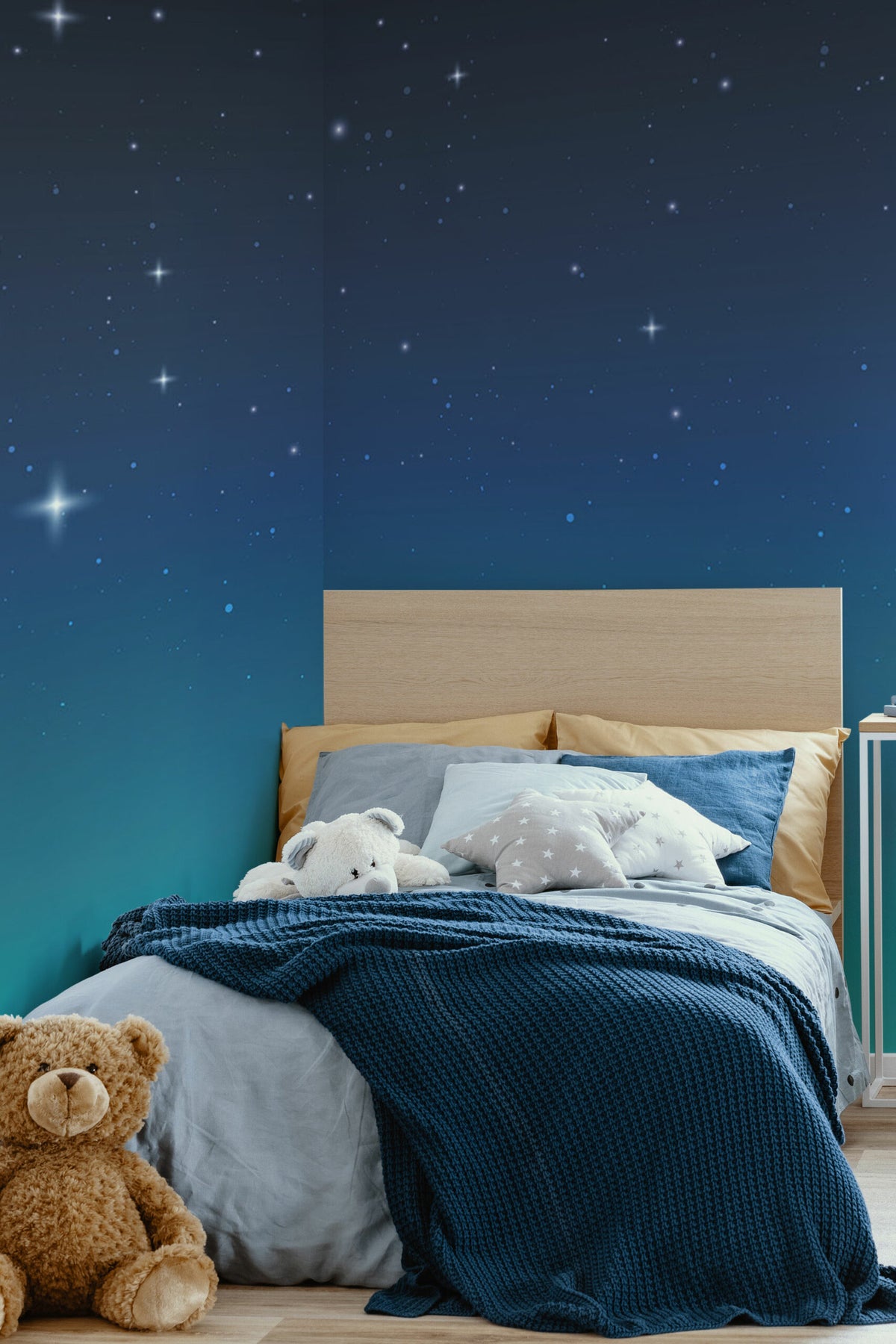 Étoiles sur bleu profond · papier peint panoramique ciel