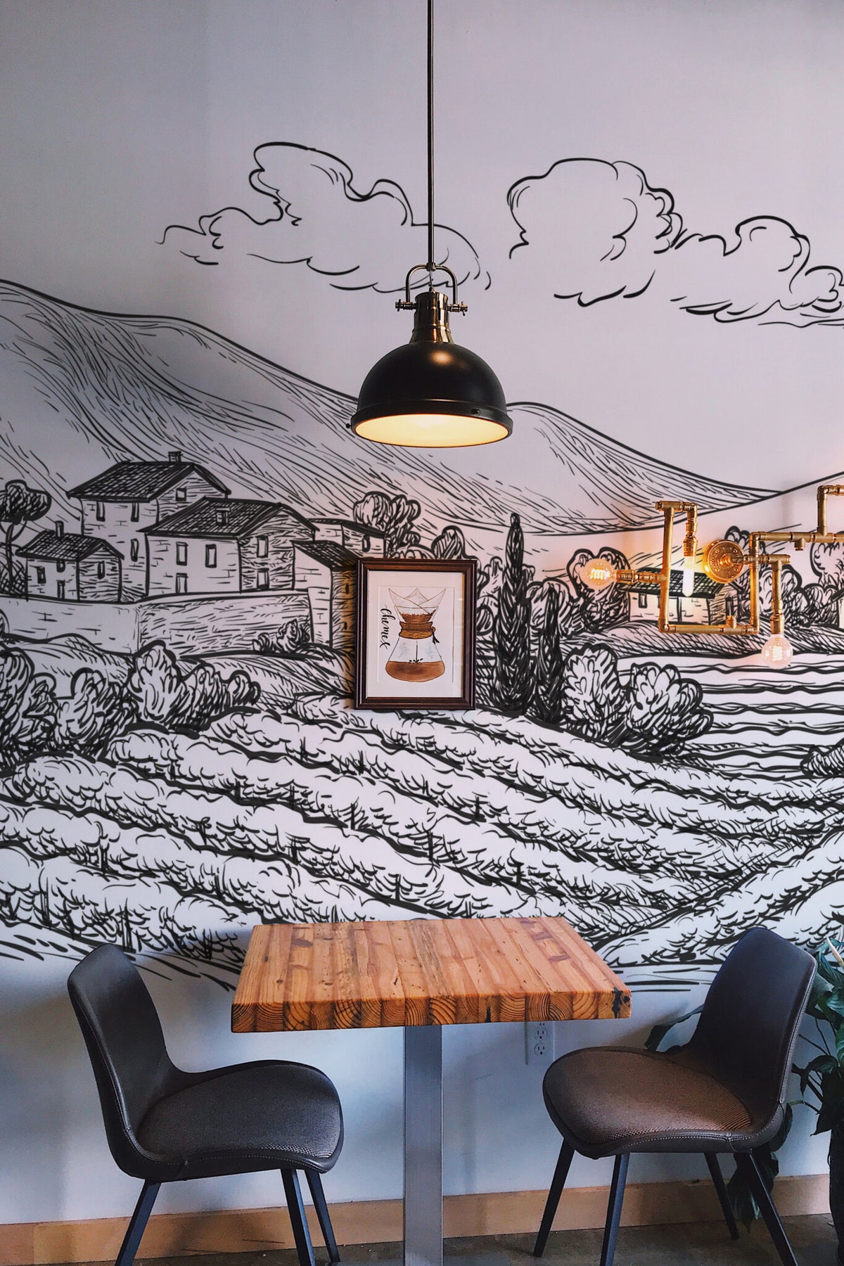Collines de Toscane, papier peint panoramique : vue d'ensemble du décor