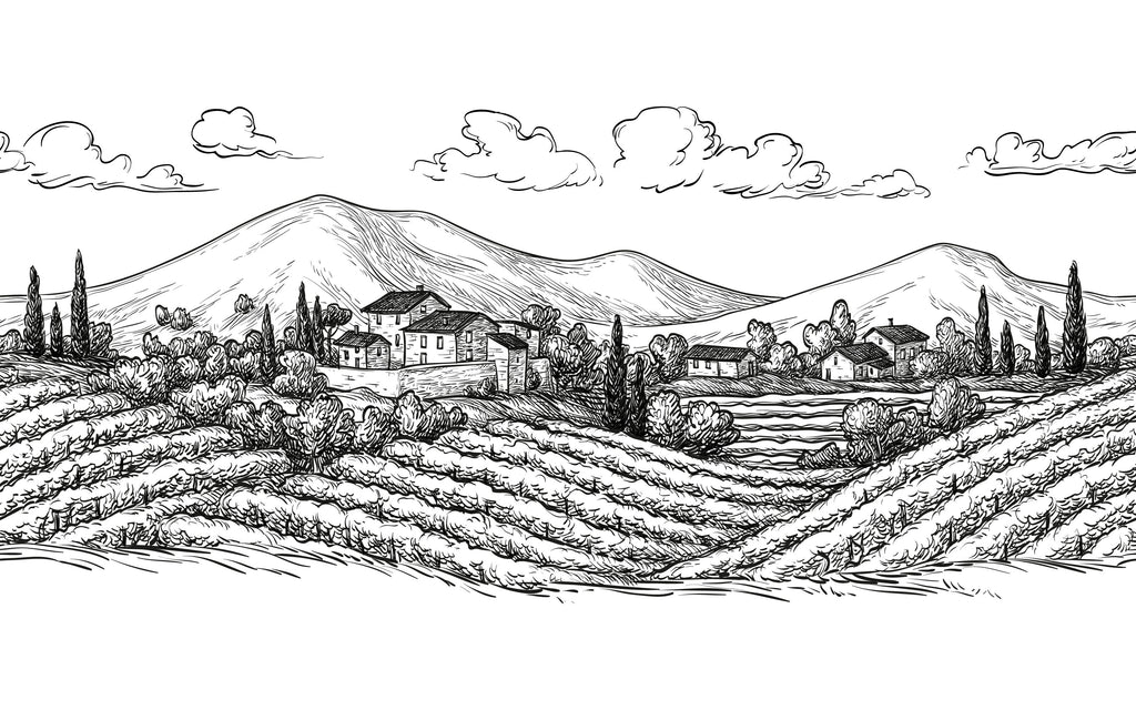 Papier peint panoramique Collines de Toscane : le décor à plat
