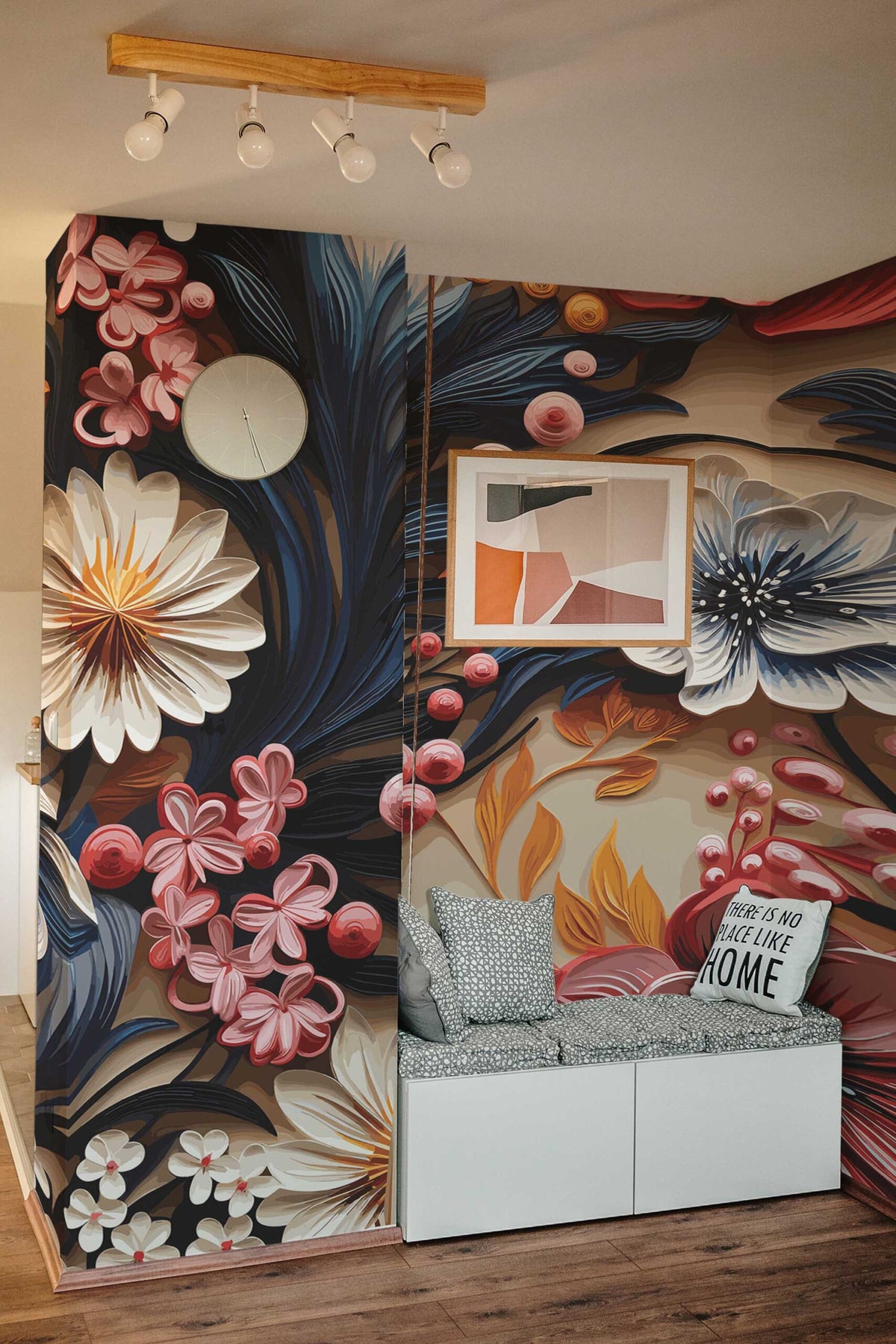 Corolles en relief · papier peint panoramique 3D