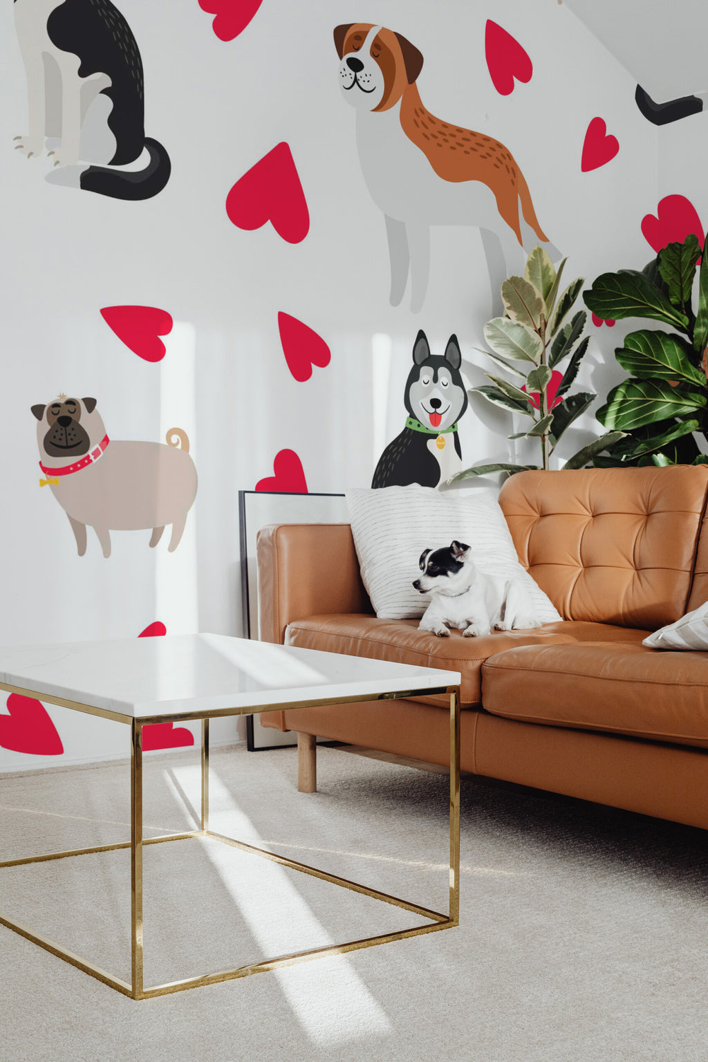 Petits chiens câlins · papier peint panoramique, vue 4