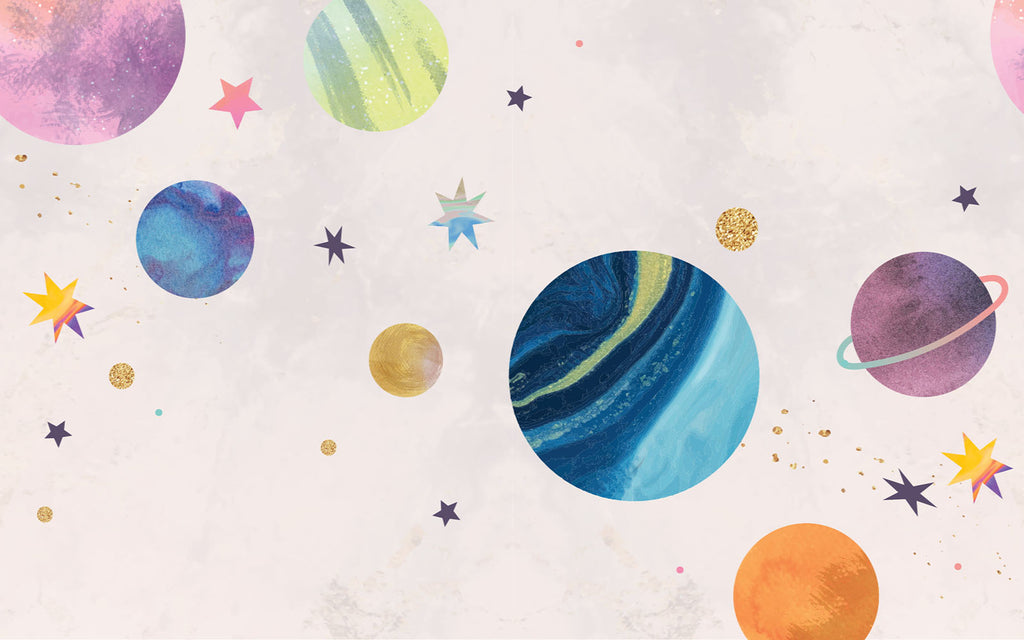 Papier peint panoramique Voûte des planètes : le décor à plat