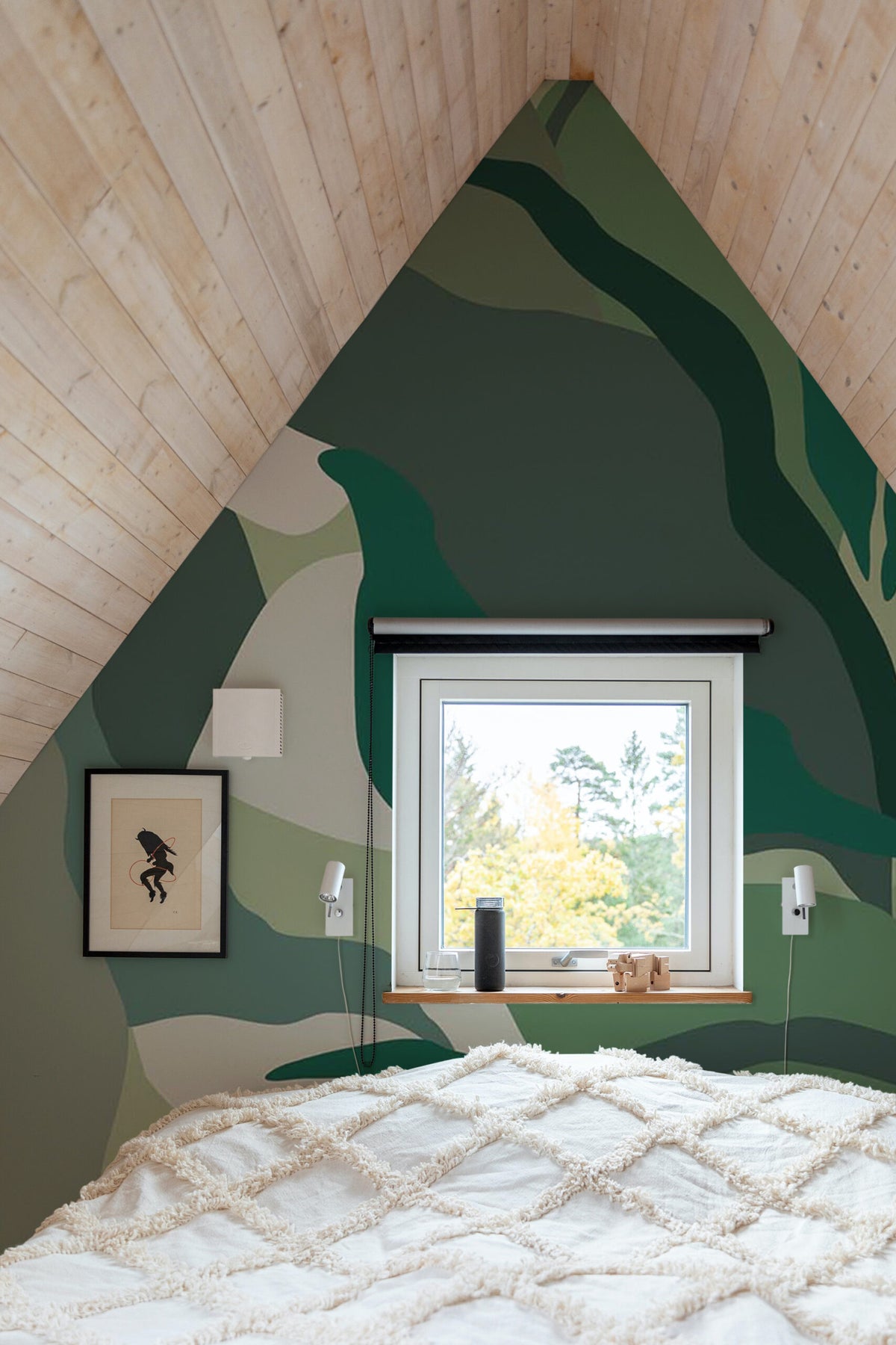 Feuillages sauge superposés · papier peint panoramique, vue 4