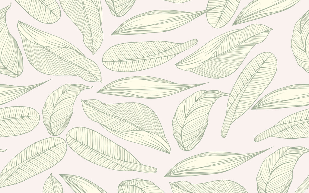 Papier peint panoramique Feuilles vert tendre : le décor à plat