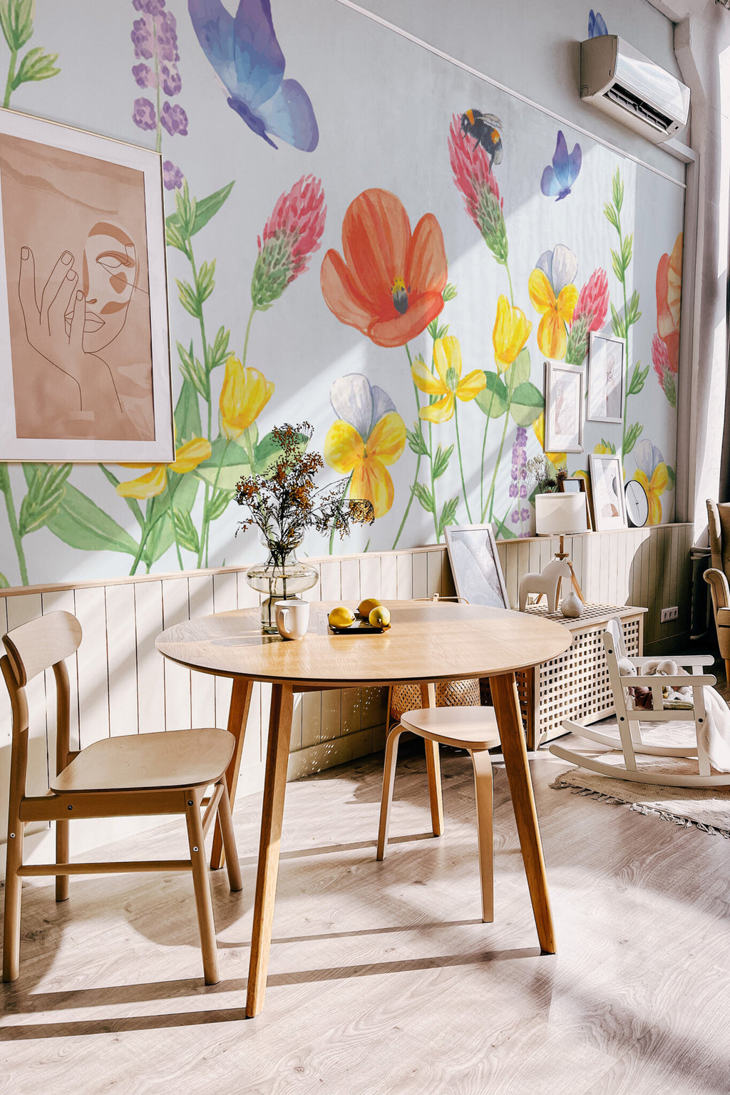 Fleurs de lavis · papier peint panoramique, vue 3