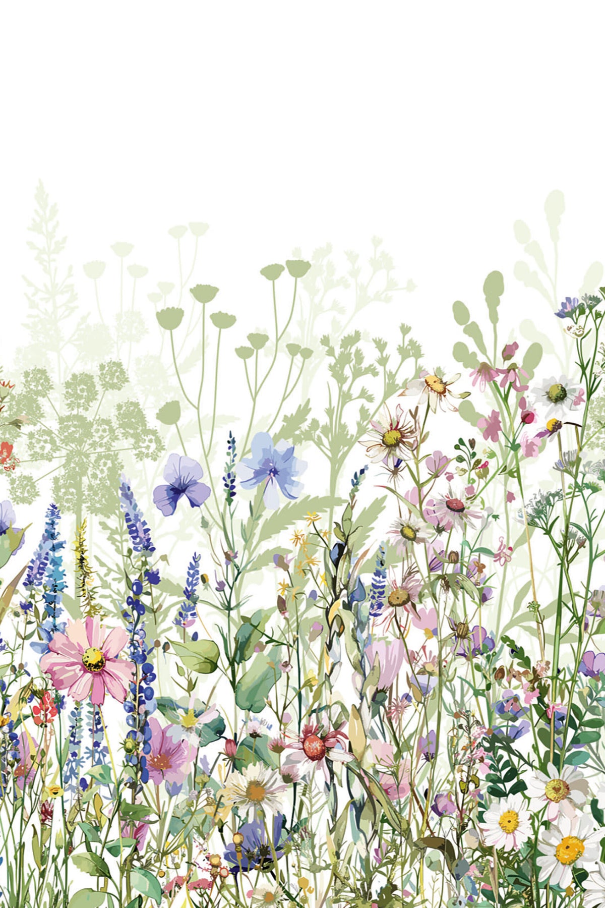 Fleurs des haies · papier peint panoramique, vue 2