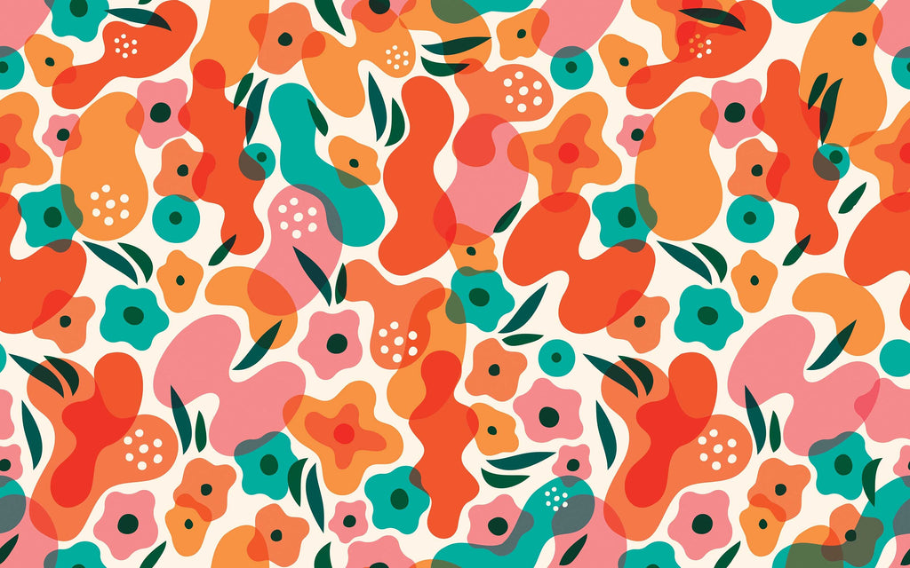 Papier peint panoramique Fleurs en gerbe : le décor à plat