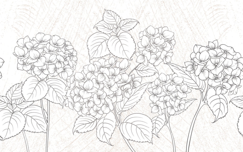 Papier peint panoramique Fleurettes anciennes : le décor à plat