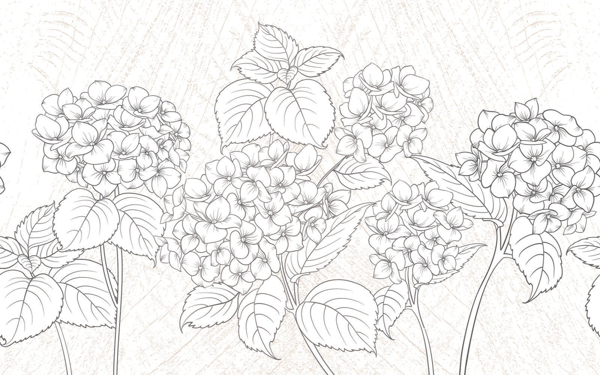 Papier peint panoramique Fleurettes anciennes : le décor à plat