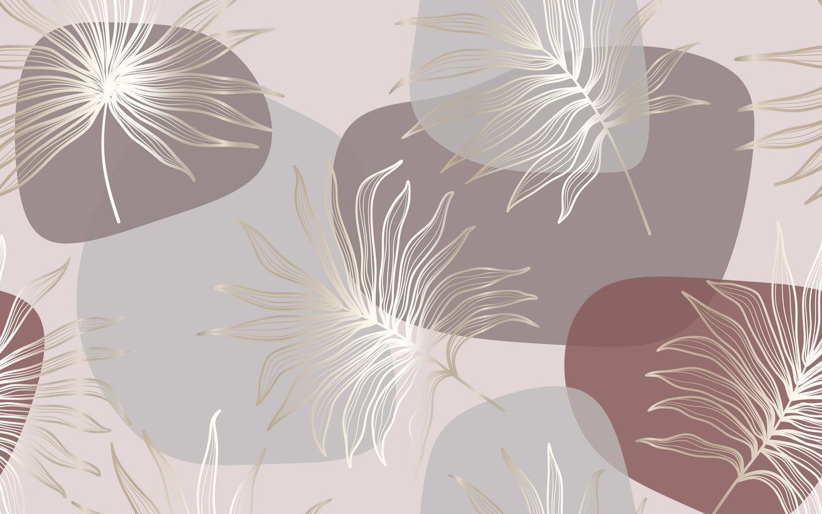 Papier peint panoramique Floraison rosée : le décor à plat