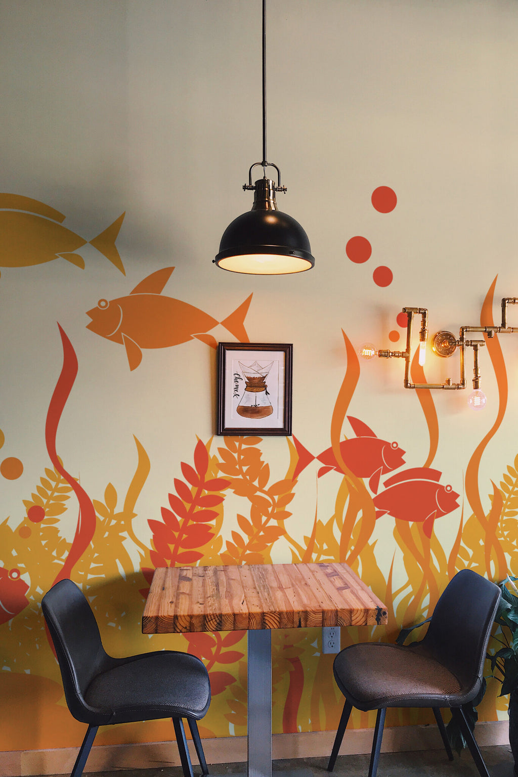 Aquarium orange · papier peint panoramique, vue 2