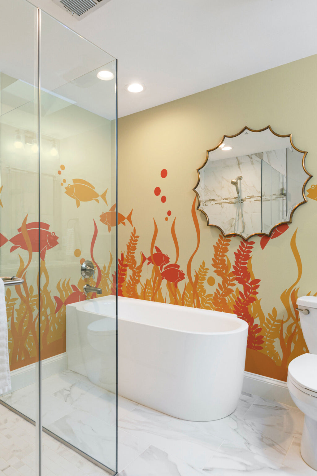 Aquarium orange · papier peint panoramique, vue 4