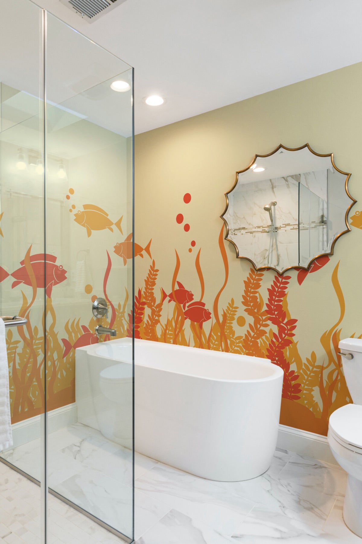 Aquarium orange · papier peint panoramique, vue 4