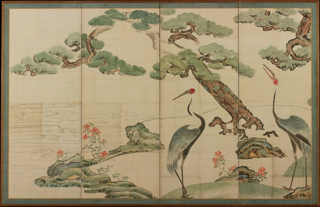 Papier peint panoramique Grues de Kōrin d'après Ogata Kōrin