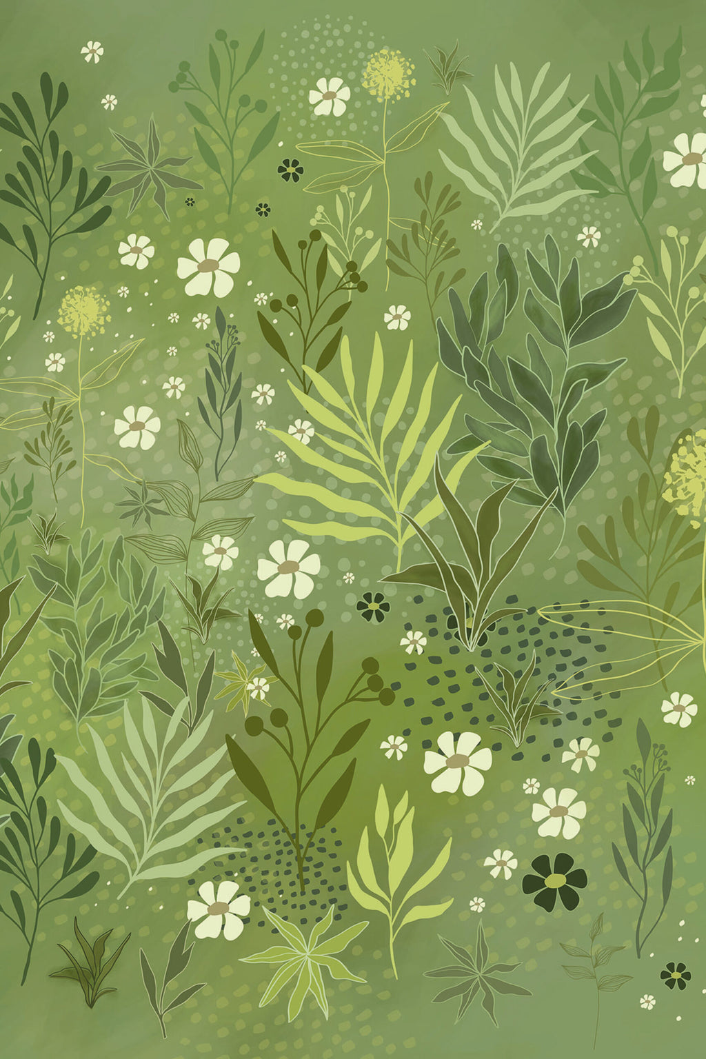 Herbes folles blanches · papier peint panoramique, vue 2