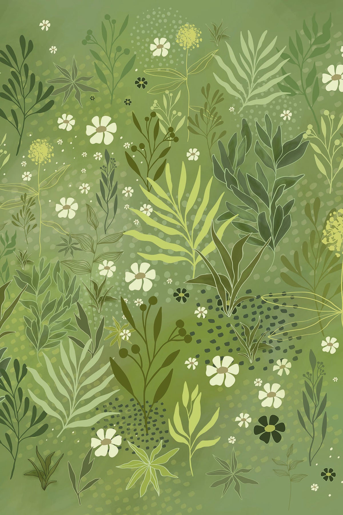 Herbes folles blanches · papier peint panoramique, vue 2