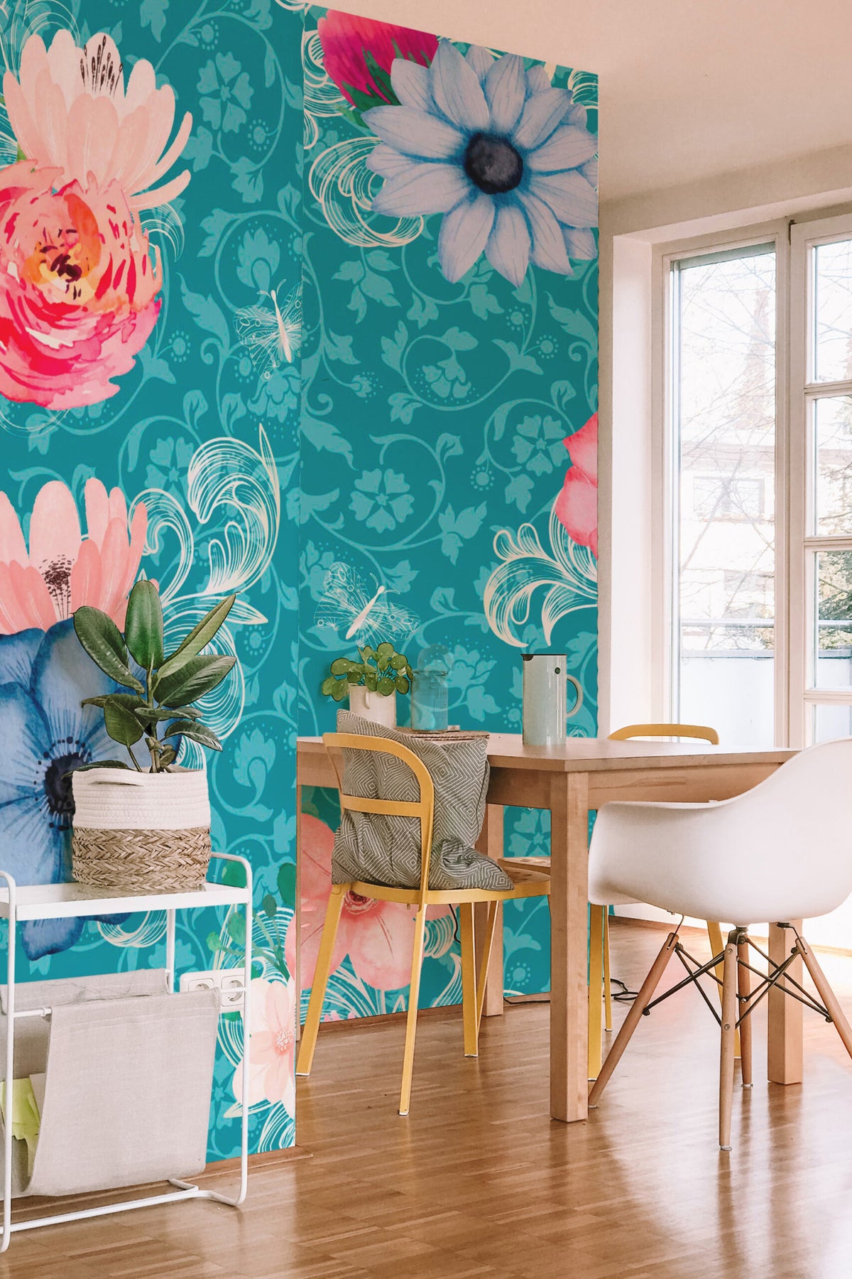 Jardin baroque turquoise · papier peint panoramique, vue 3