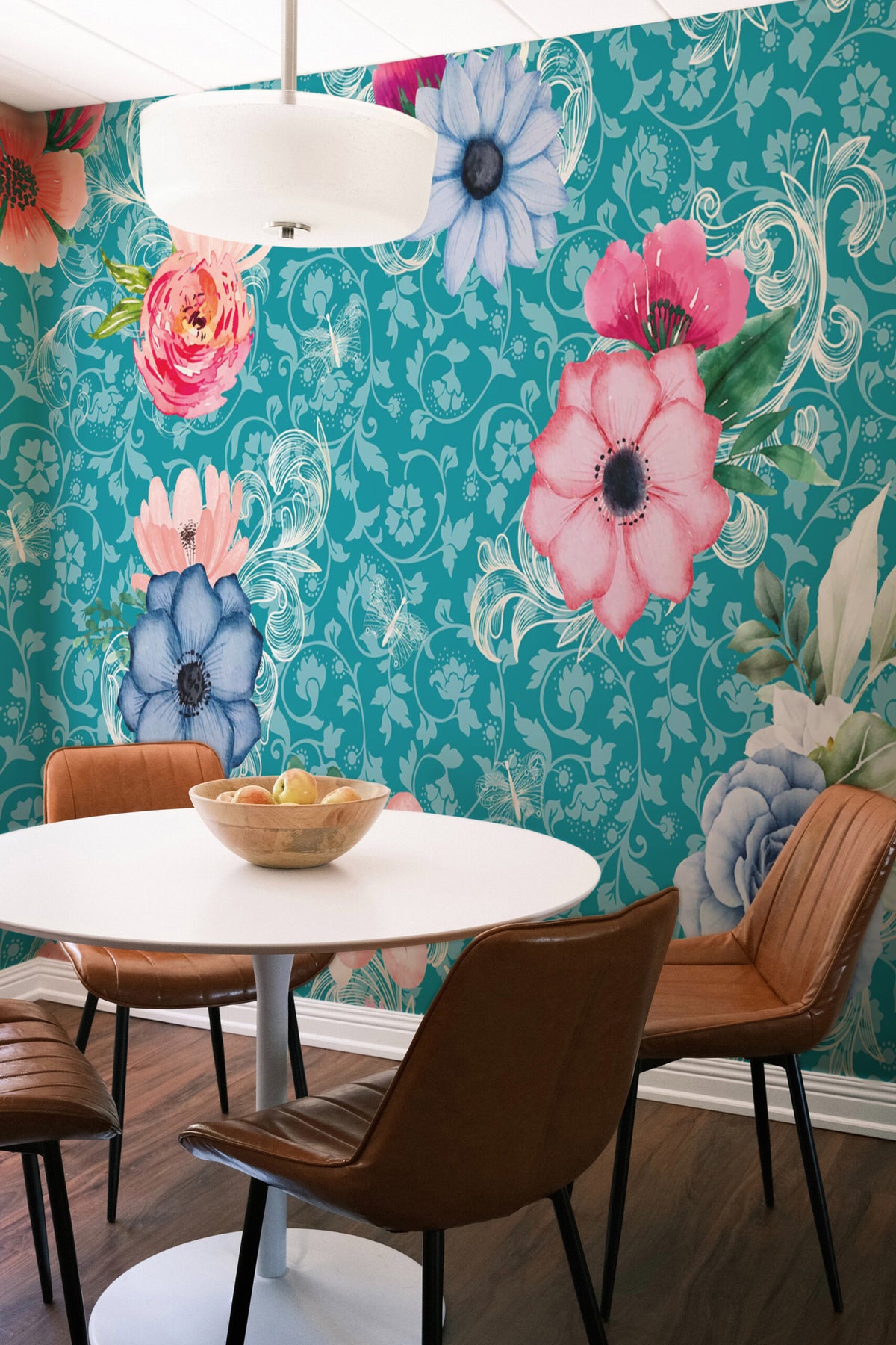 Jardin baroque turquoise · papier peint panoramique, vue 4