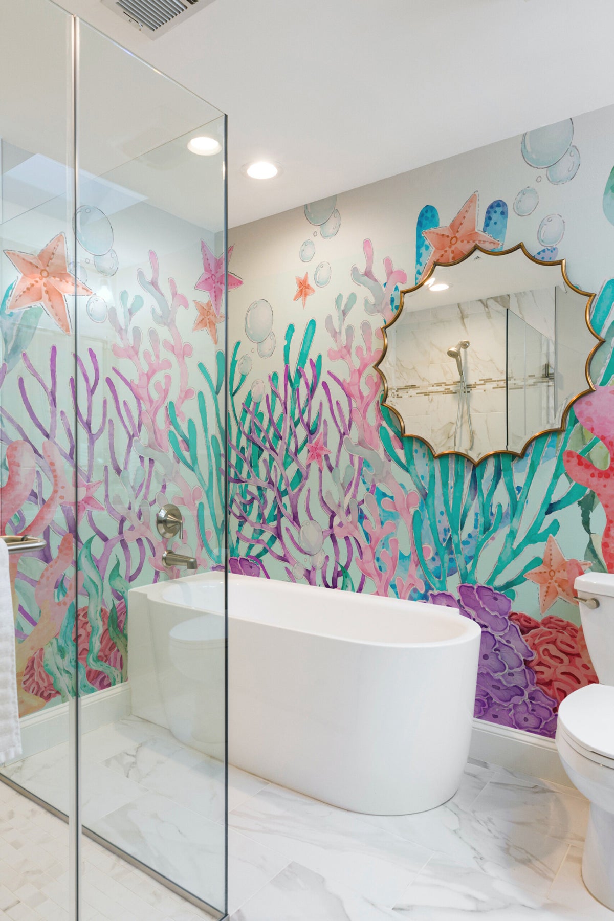 Jardin de corail · papier peint panoramique corail