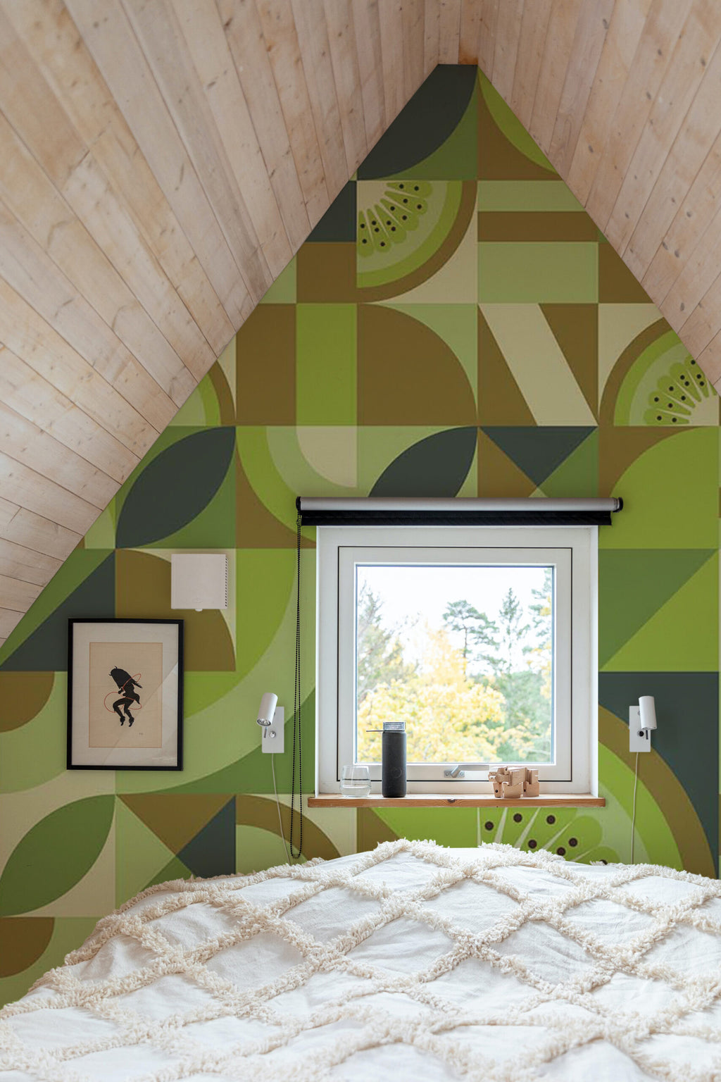 Kiwis rétro · papier peint panoramique rétro