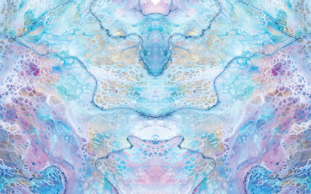 Papier peint panoramique Marbre turquoise : le décor à plat