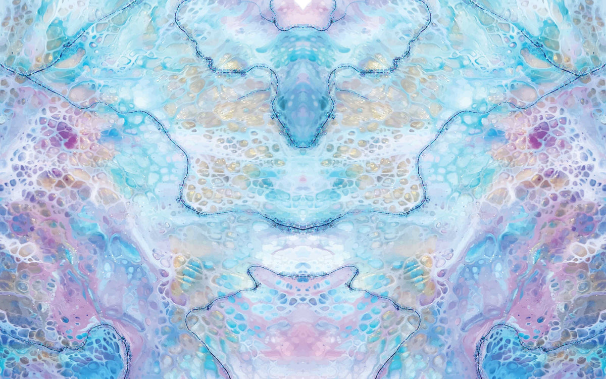 Papier peint panoramique Marbre turquoise : le décor à plat