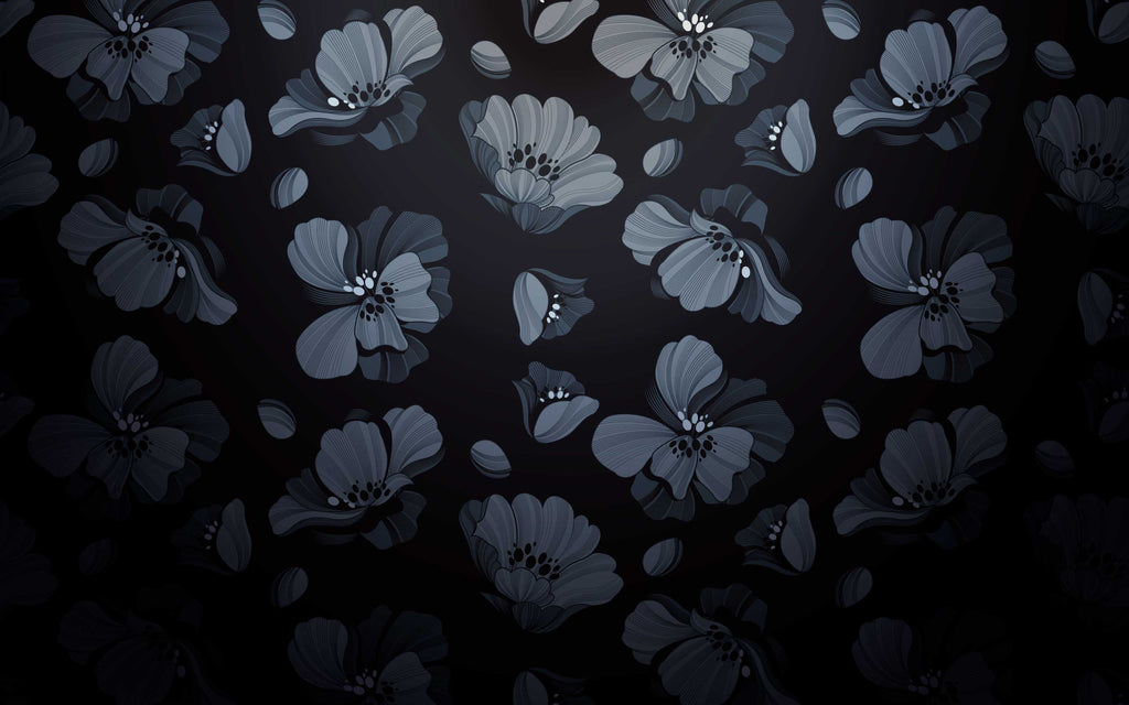 Papier peint panoramique Marguerites bleutées : le décor à plat