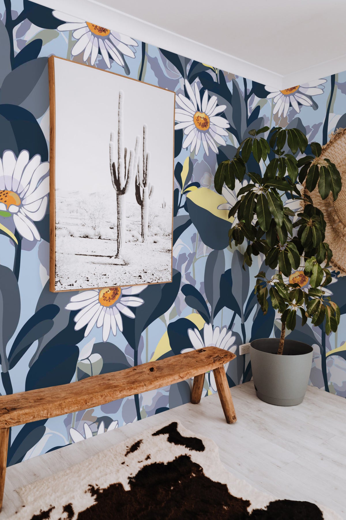Marguerites de minuit · papier peint panoramique, vue 4
