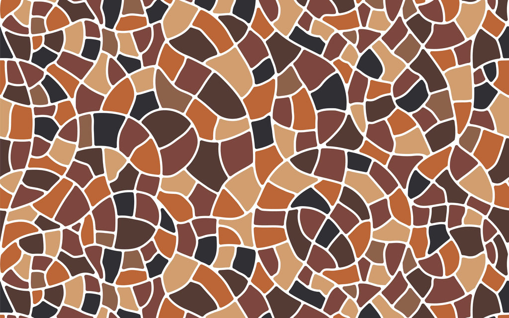 Papier peint panoramique Mosaïque terracotta : le décor à plat