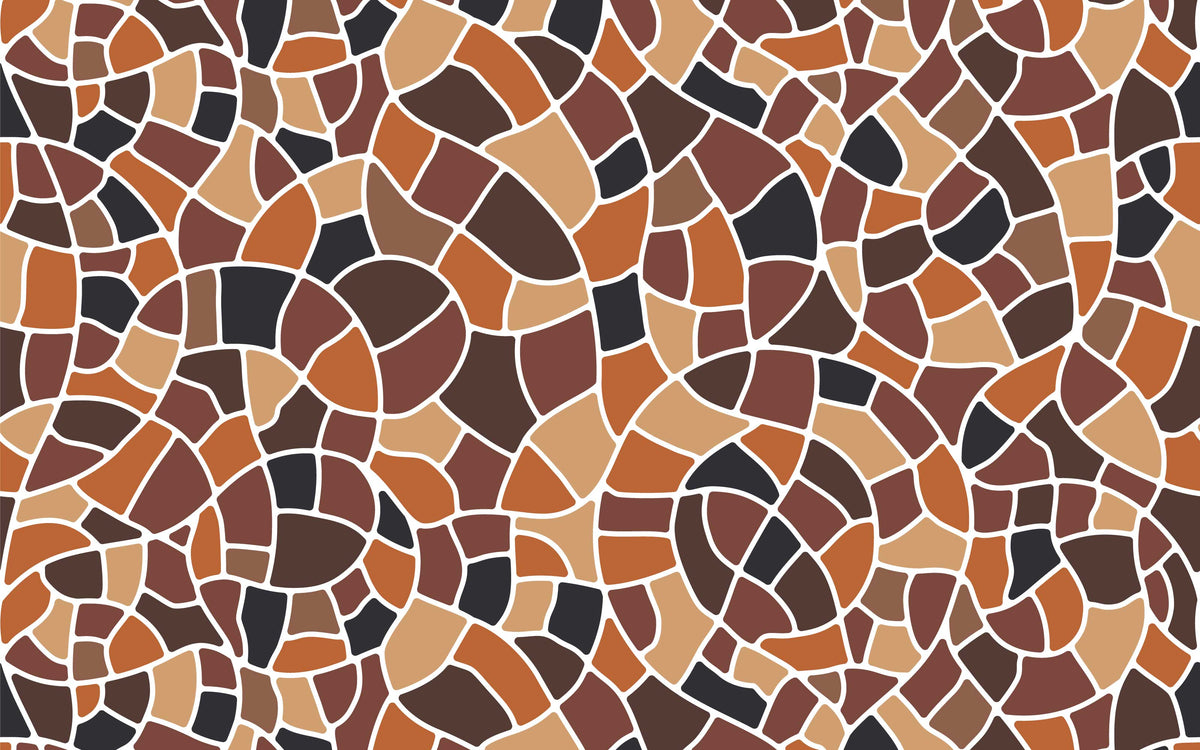 Papier peint panoramique Mosaïque terracotta : le décor à plat