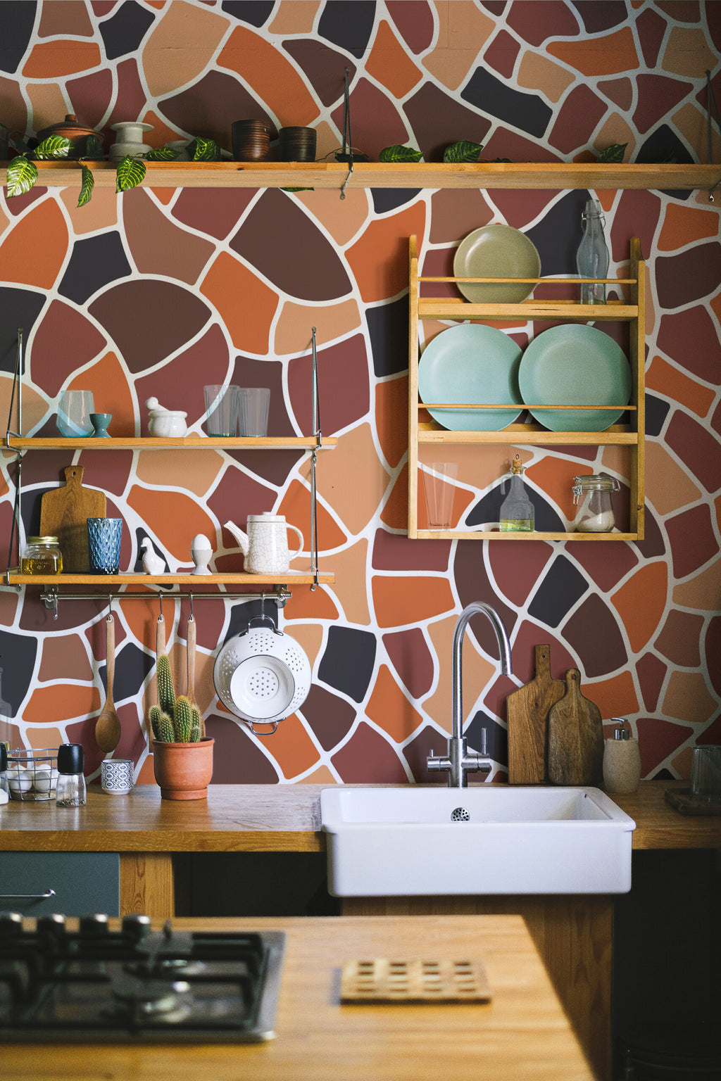Mosaïque terracotta · papier peint panoramique mosaïque